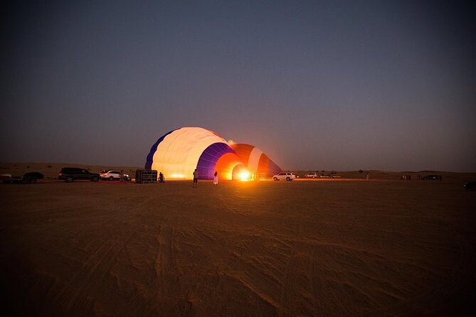 Amazing Hot Air Balloon With Beautiful Desert Sunrise View - Landing, the Land Rover, and private facilities
