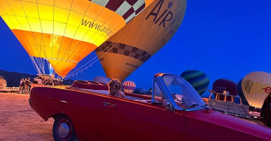 Cappadocia: Hot Air Balloon Watching Tour with Classic Car - A private car, an English-speaking driver, and photo help