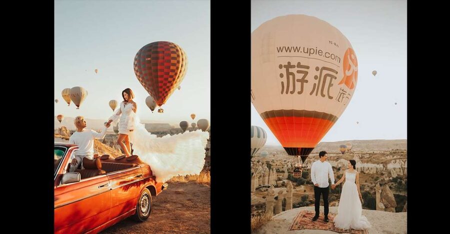 Cappadocia: PhotoShoot with Balloons. Flying Dress included. - Choosing sunrise, sunset, or midday