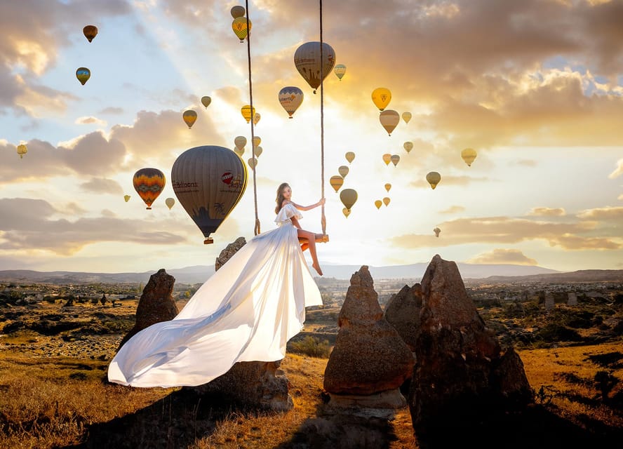 Cappadocia: Taking photo with Swing at hot air balloon view - The photographs and video package