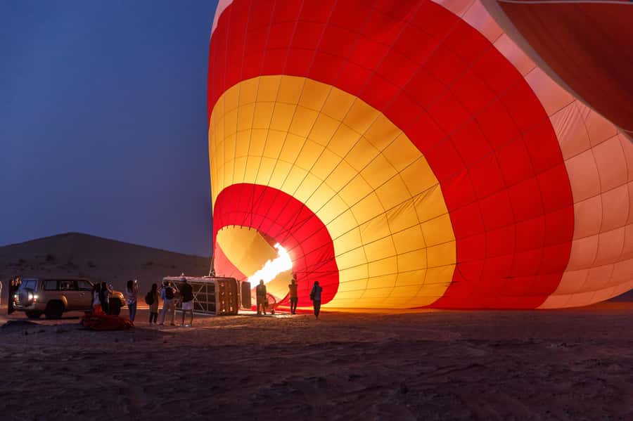 Dubai: Hot Air Balloon Ride & Falcon Show Over the Desert - Before sunrise, the desert drive begins