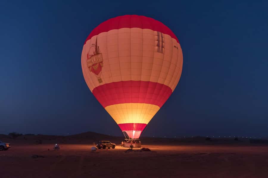 Dubai: Hot Air Balloon Ride with Camel Ride & Falcon Show - Who will enjoy this morning most