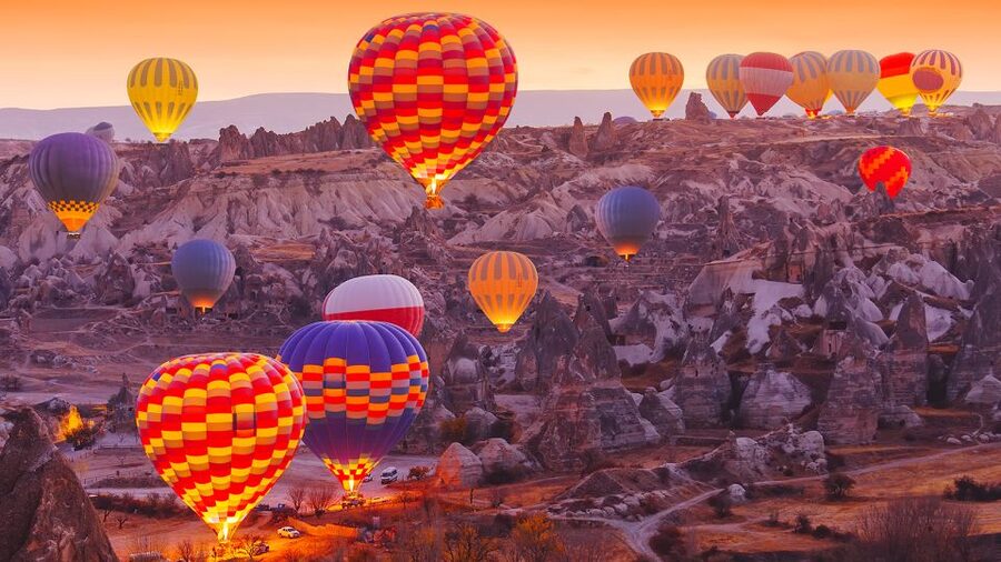 Early Morning Sunrise Hot Air Ballooning Tour of Cappadocia - Sunrise over Goreme from a hot air balloon