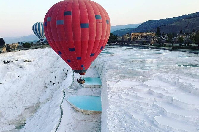 From Fethiye Pamukkale Day Trip w/Hot Aİr Balloon Ride & Lunch - Preparing for takeoff outside Pamukkale