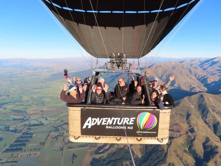From Methven: Hot Air Balloon Flight in Canterbury with Wine - One quiet hour guided by the wind