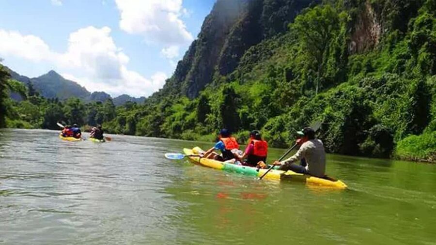 From Vientiane:Vang Vieng Day Trip Including Hot Air Balloon - Tham Chang Underwater Cave by inner tube
