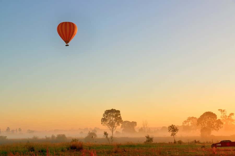 Gold Coast: Hot Air Balloon Flight, Sparkling Wine & Photos - The Scenic Rim flight and the landing