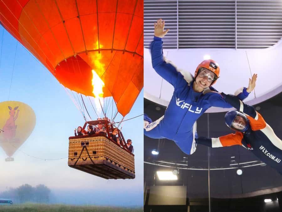 Gold Coast: Hot Air Balloon, Winery Breakfast & iFly - A sunrise start in the Gold Coast Hinterland