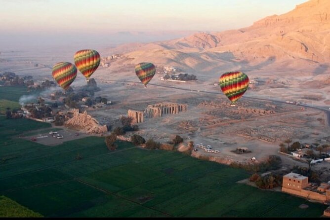 Hot air Balloon in Luxor - Preparing for takeoff near the ancient sites