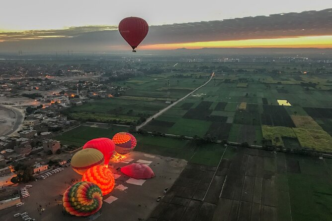 Hot air balloon ride in Luxor with hotel delivery service - Hatshepsut’s Temple from the air