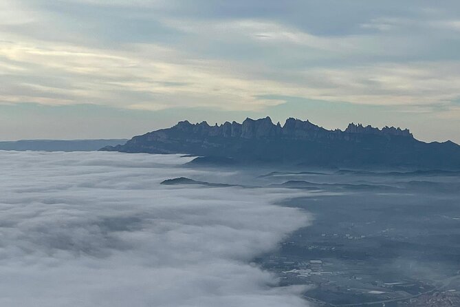 Hot Air Ballooning and Sailing Adventure Tour from Barcelona - Montserrat views from a drifting balloon