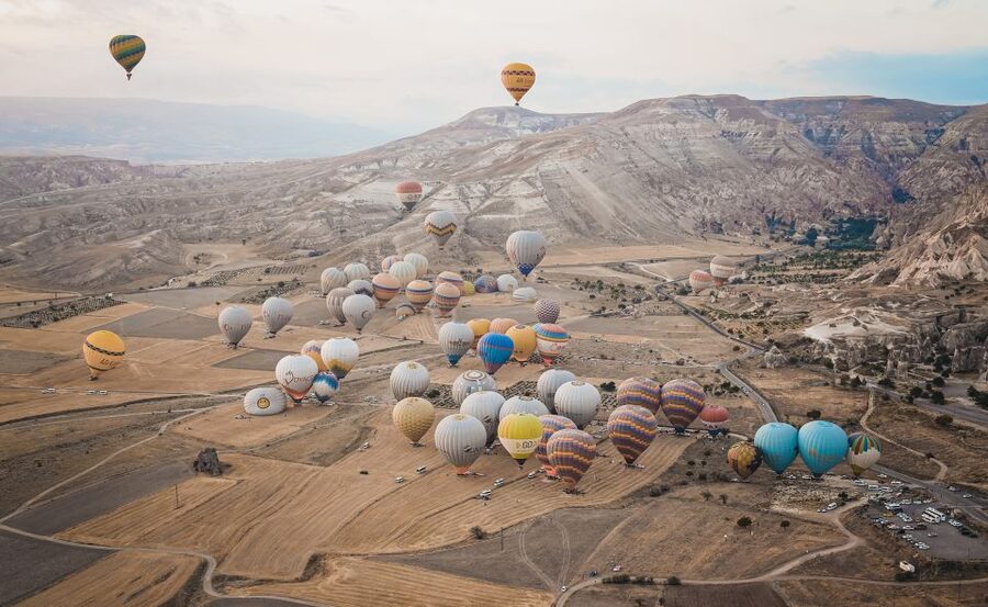 Hot air balloons in Goreme red valley - What the named sights add to the view