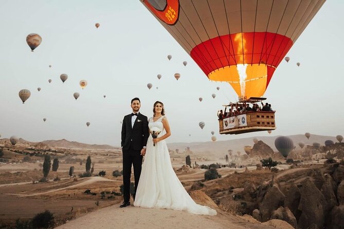 Marriage Proposal and Photoshoot in Cappadocia with Balloon view - A proposal framed by Cappadocia’s fairy chimneys