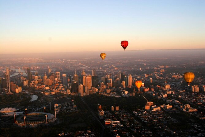 Melbourne sunrise balloon flight only - What you can see above the MCG and Yarra River