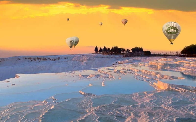 Pamukkale Hot Air Balloon Tour from Antalya, Alanya, Side - Three hours on the white terraces
