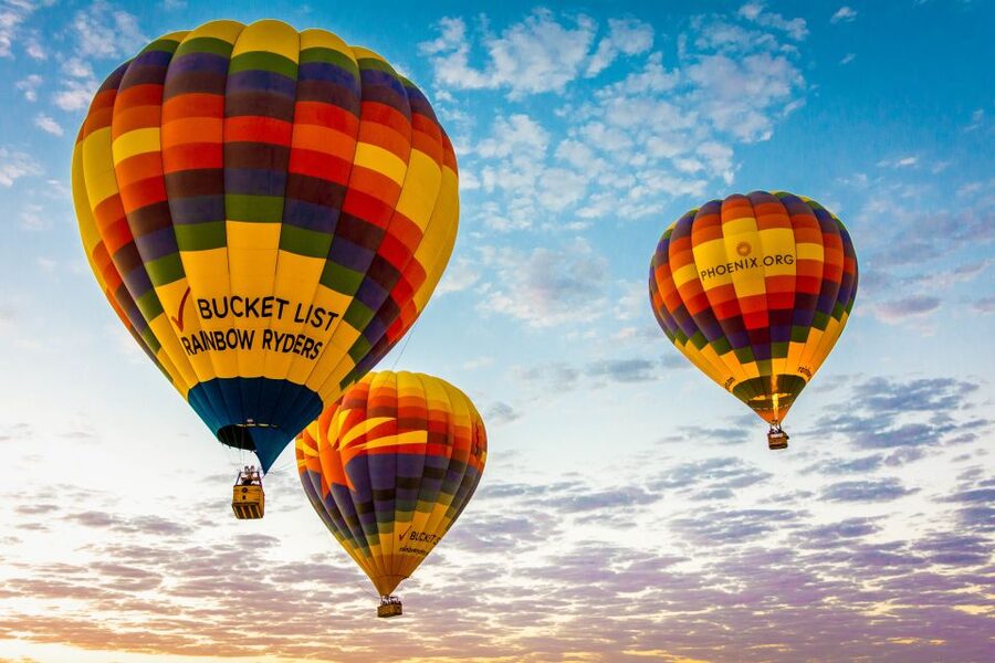 Phoenix: Hot Air Balloon Flight with Champagne - The balloon setup is part of the adventure
