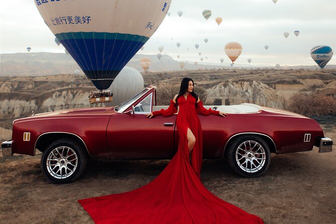 Private Classic Car Sunrise Balloon Chasing Experience - Rose Valley and Swords Valley add changing views