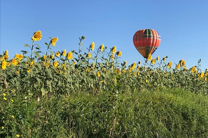 Professional hot air balloon rides at Assisi, Trasimeno in Umbria - The landing and the hands-on finish
