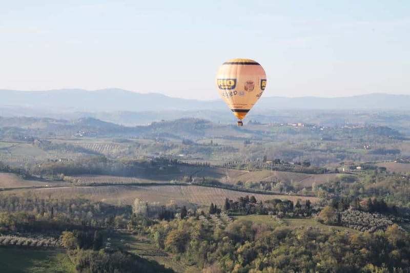 Siena: Balloon Flight Over Tuscany with a Glass of Wine - Landing in a Tuscan field