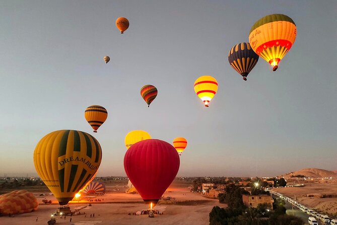 Sunrise Hot Air Balloon Ride over Luxor West Bank - Floating over the West Bank at sunrise