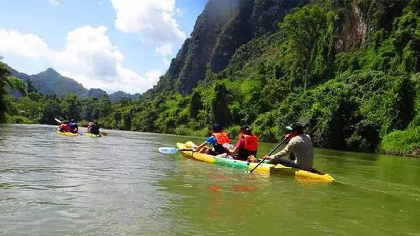 Vang Vieng: Hot Air Balloon,Kayak,Zipline,Blue lagoon1 Tour - The zipline brings the fastest hour of the day