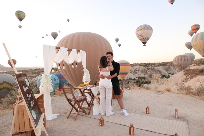 Wedding Proposal and Photoshoot with Hot Air Balloons - Ortahisar, fairy chimneys, and the view